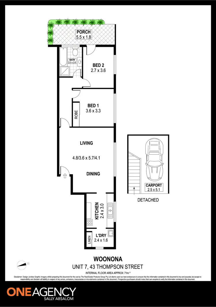 Floorplan of Homely apartment listing, 7/43 Thompson Street, Woonona NSW 2517