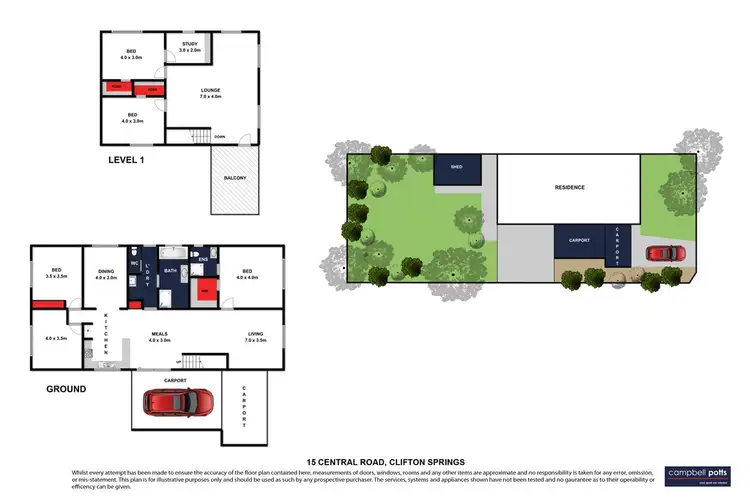 Floorplan of Homely house listing, 15 Central Road, Clifton Springs VIC 3222
