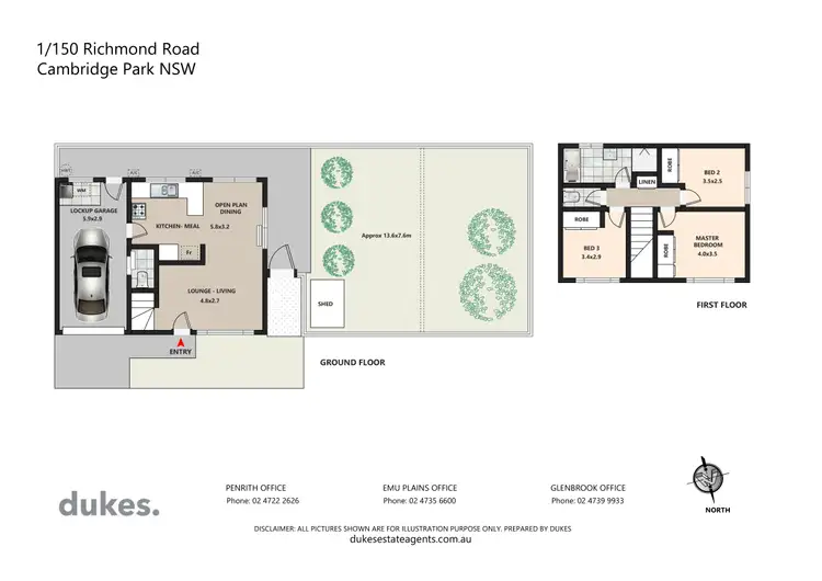 Floorplan of Homely townhouse listing, 1/150 Richmond Road, Cambridge Park NSW 2747