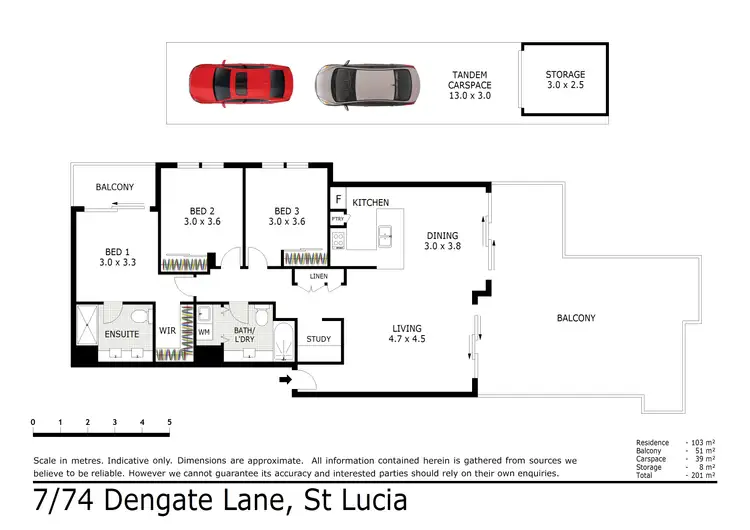Floorplan of Homely apartment listing, 7/74 Dengate Lane, St Lucia QLD 4067