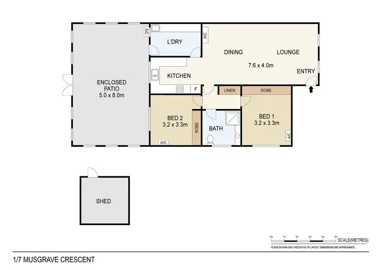 Floorplan of Homely semi-detached listing, 1/7 Musgrave Crescent, Coconut Grove NT 810