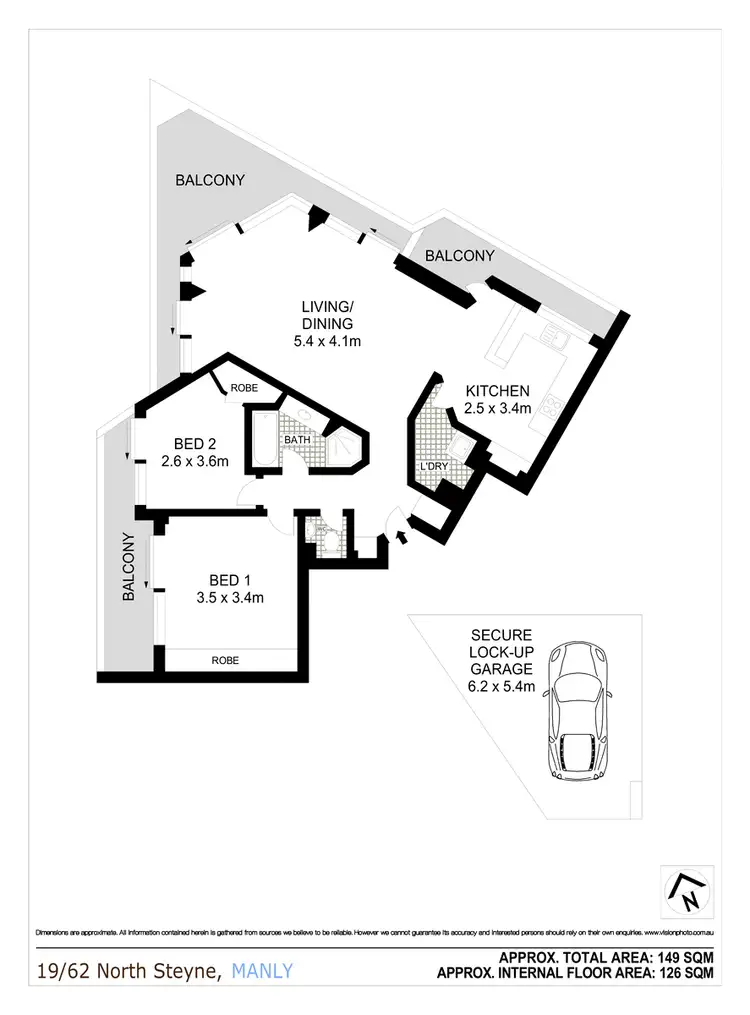 Floorplan of Homely apartment listing, 19/62-65 North Steyne, Manly NSW 2095