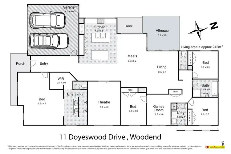Floorplan of Homely house listing, 11 Doyeswood Drive, Woodend VIC 3442