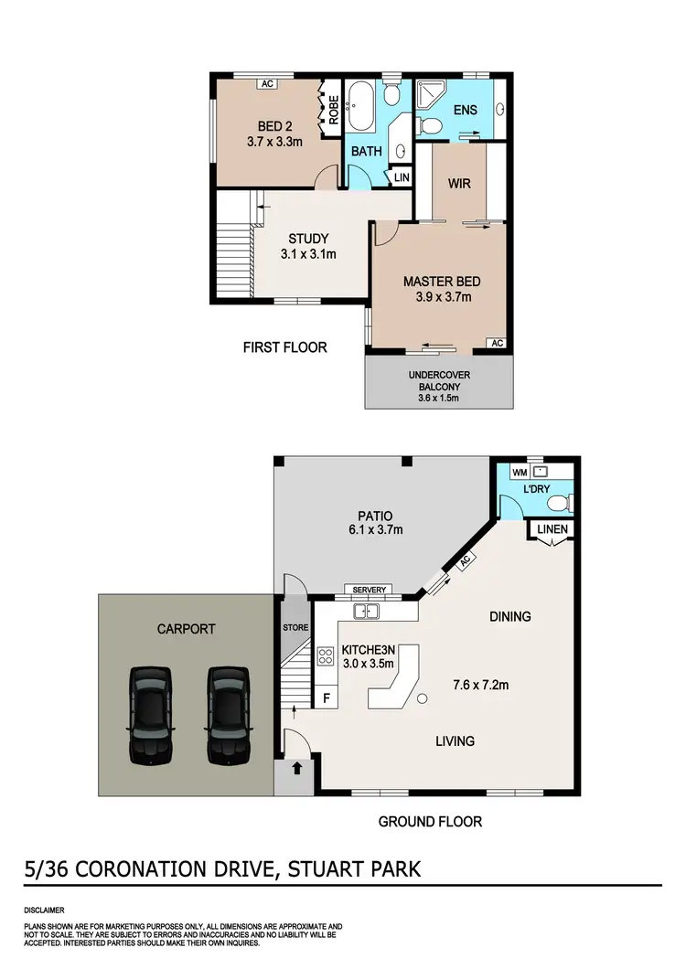 Floorplan of Homely townhouse listing, 5/36 Coronation Drive, Stuart Park NT 820