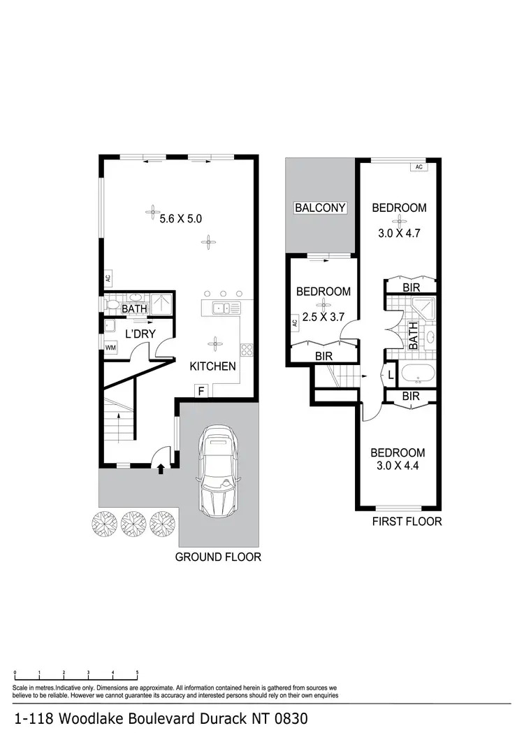 Floorplan of Homely townhouse listing, 1/118 Woodlake Boulevard, Durack NT 830