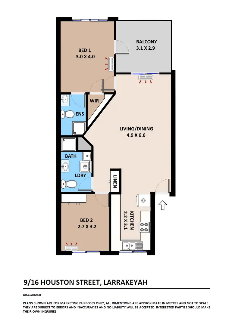 Floorplan of Homely apartment listing, 9/16 Houston Street, Larrakeyah NT 820