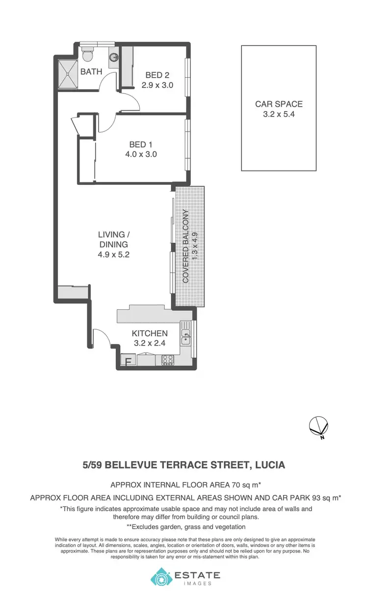 Floorplan of Homely unit listing, 5/59 Bellevue Terrace, St Lucia QLD 4067