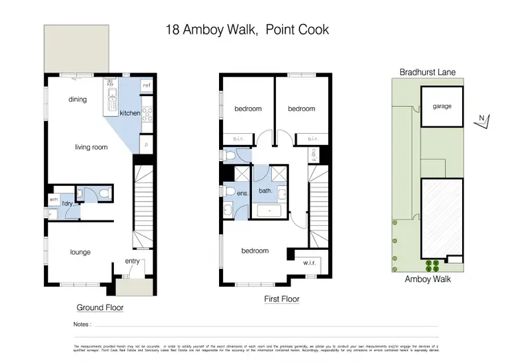 Floorplan of Homely townhouse listing, 18 Amboy Walk, Point Cook VIC 3030