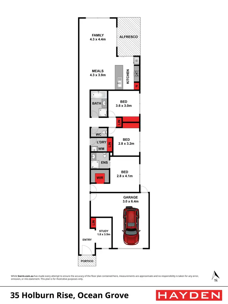 Floorplan of Homely house listing, 35 Holburn Rise, Ocean Grove VIC 3226