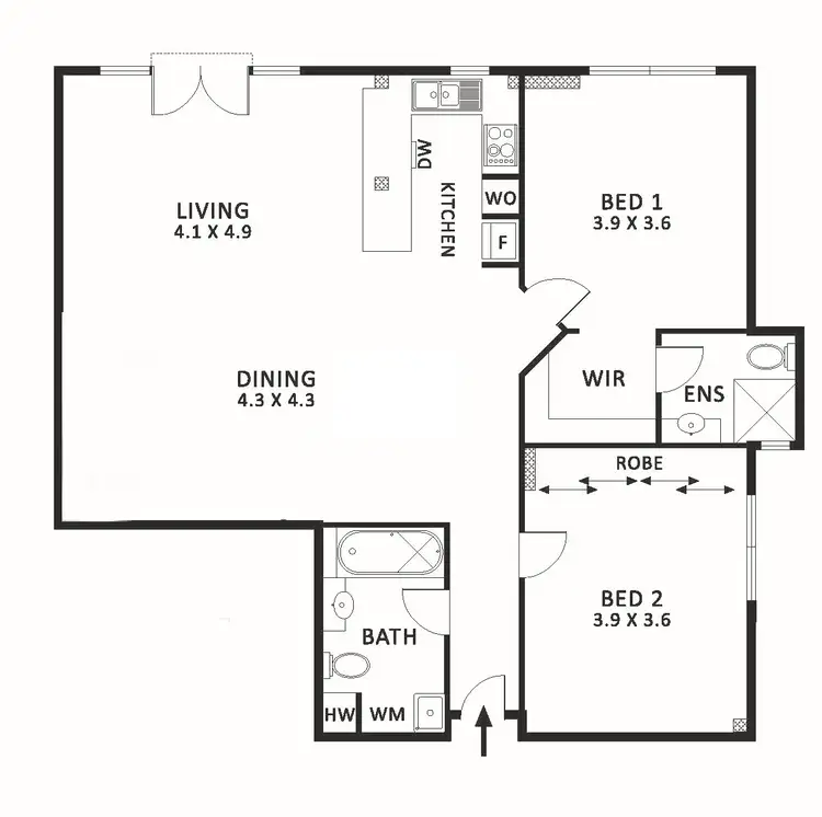 Floorplan of Homely apartment listing, 12/30 La Trobe Street, Melbourne VIC 3000