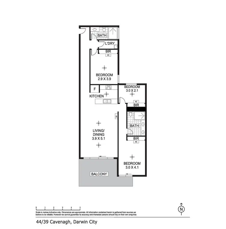 Floorplan of Homely apartment listing, 54/39 Cavenagh Street, Darwin City NT 800