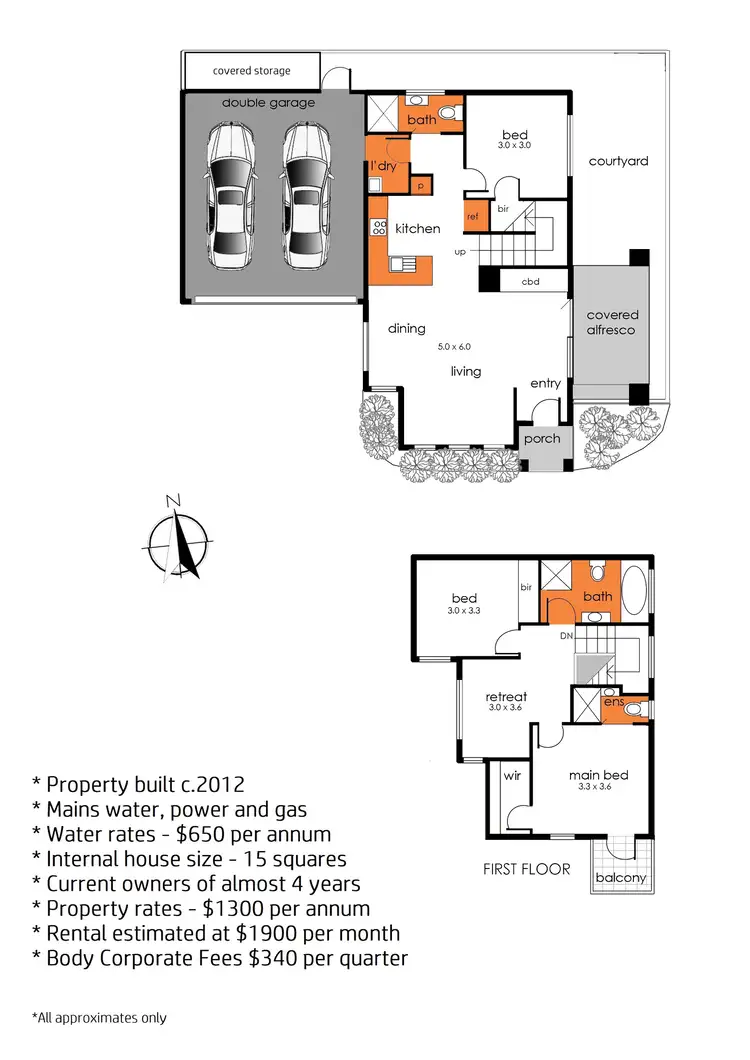 Floorplan of Homely townhouse listing, 2/93 Salmon Street, Hastings VIC 3915