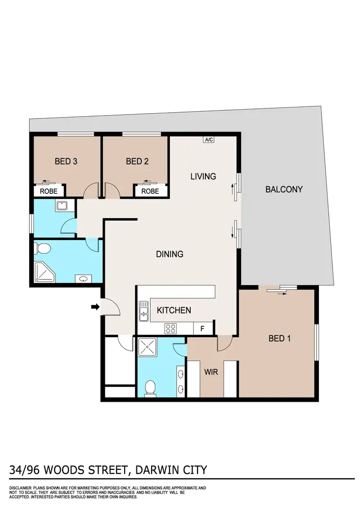 Floorplan of Homely apartment listing, 34/96 Woods Street, Darwin City NT 800