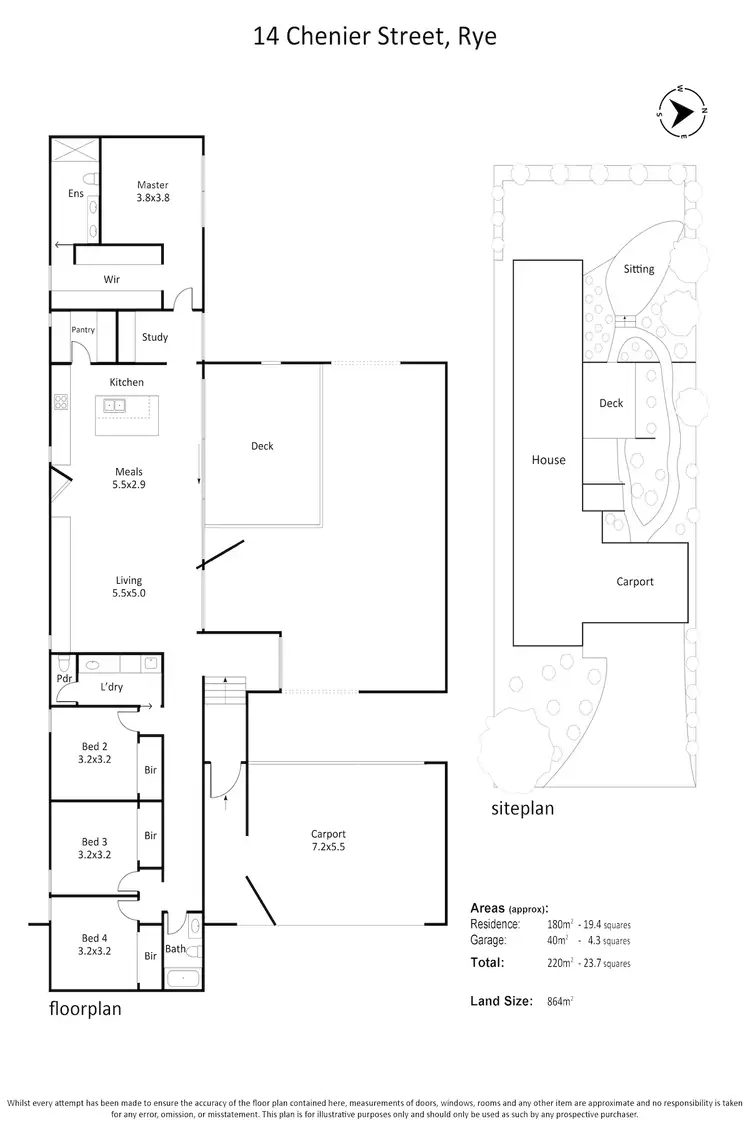 Floorplan of Homely house listing, 14 Chenier Street, Rye VIC 3941