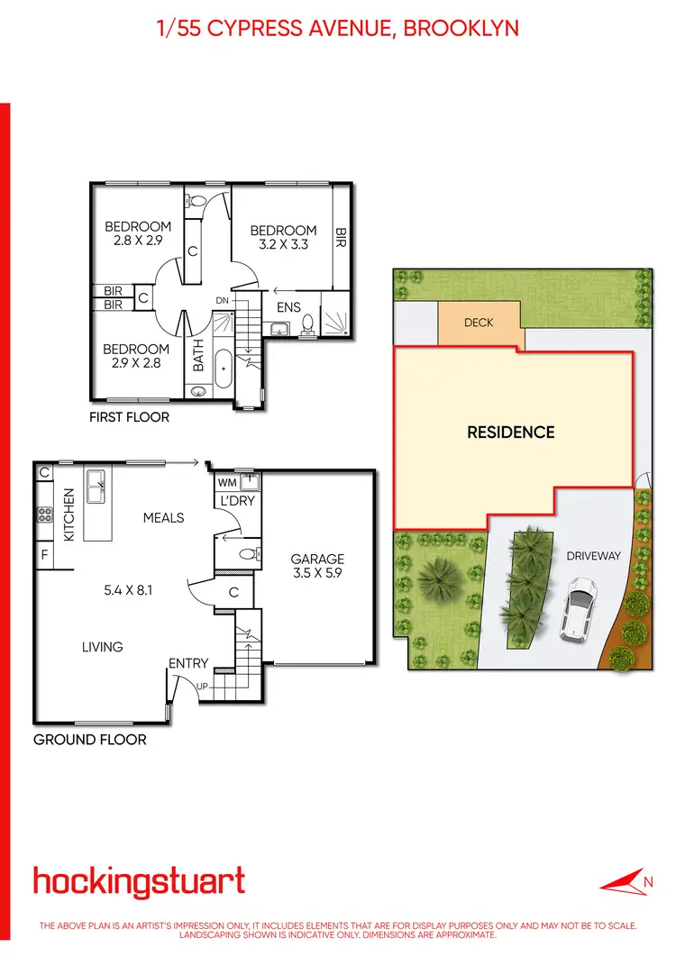 Floorplan of Homely townhouse listing, 1/55 Cypress Avenue, Brooklyn VIC 3012