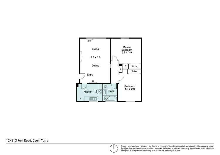 Floorplan of Homely apartment listing, 12/813 Punt Road, South Yarra VIC 3141