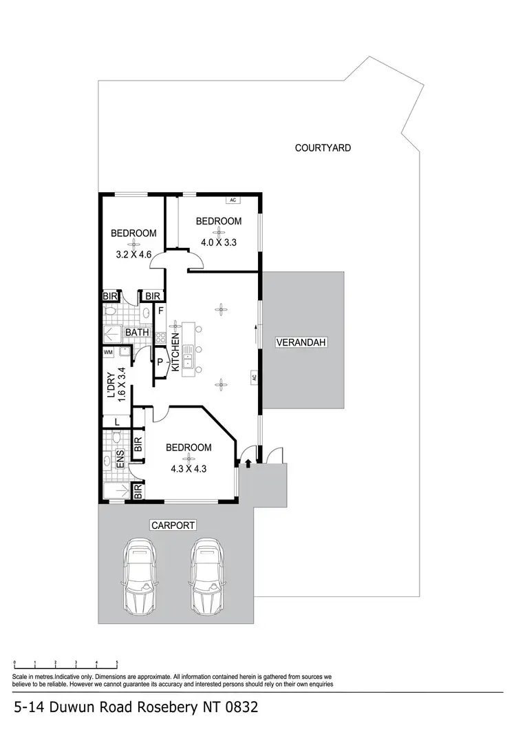 Floorplan of Homely semi-detached listing, 5/14 Duwun Road, Rosebery NT 832