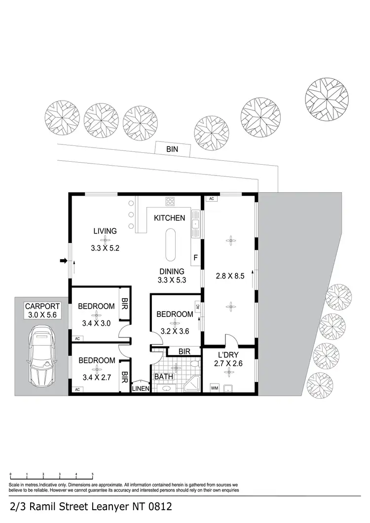 Floorplan of Homely semi-detached listing, 2/3 Ramil Street, Leanyer NT 812