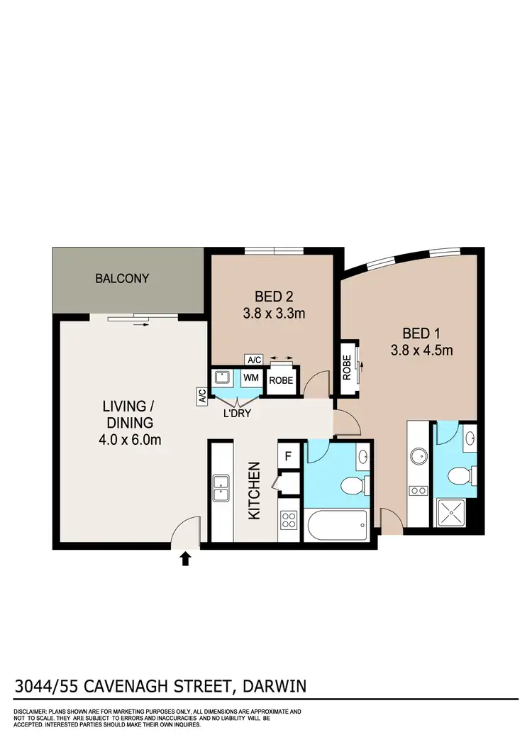 Floorplan of Homely apartment listing, 3044/55 Cavenagh Street, Darwin City NT 800