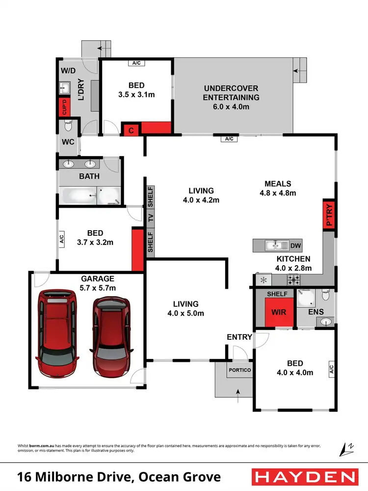 Floorplan of Homely house listing, 16 Milborne Drive, Ocean Grove VIC 3226
