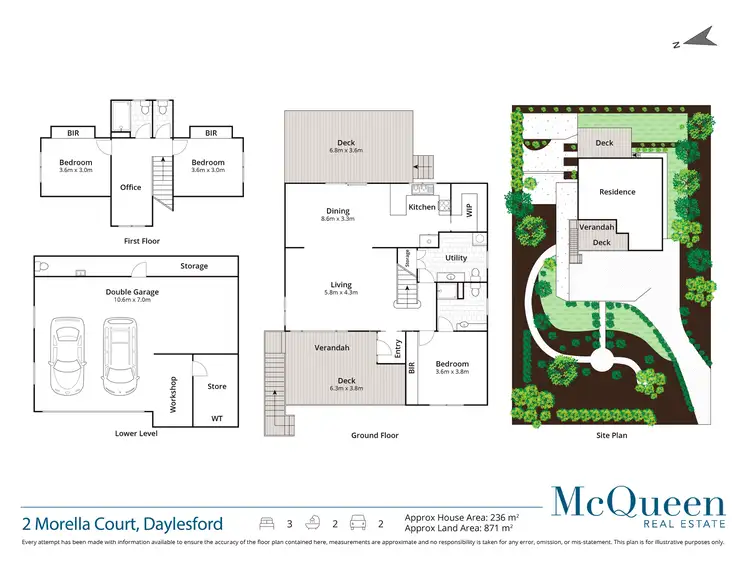 Floorplan of Homely house listing, 2 Morella Court, Daylesford VIC 3460
