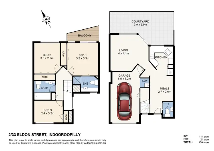 Floorplan of Homely townhouse listing, 2/33 Eldon Street, Indooroopilly QLD 4068