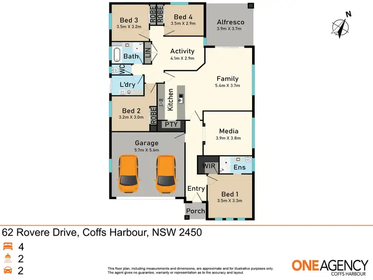 Floorplan of Homely house listing, 62 Rovere Drive, Coffs Harbour NSW 2450