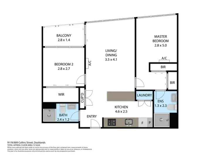 Floorplan of Homely apartment listing, 911N/889 Collins Street, Docklands VIC 3008