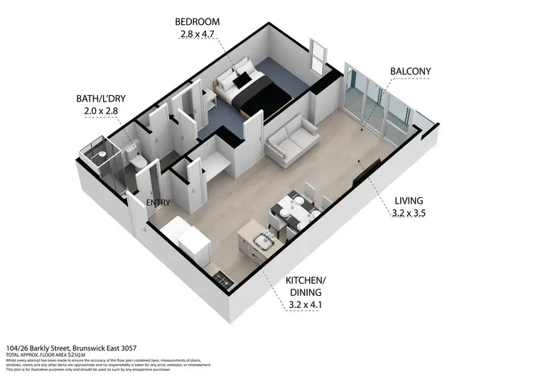 Floorplan of Homely apartment listing, 104/26 Barkly Street, Brunswick East VIC 3057