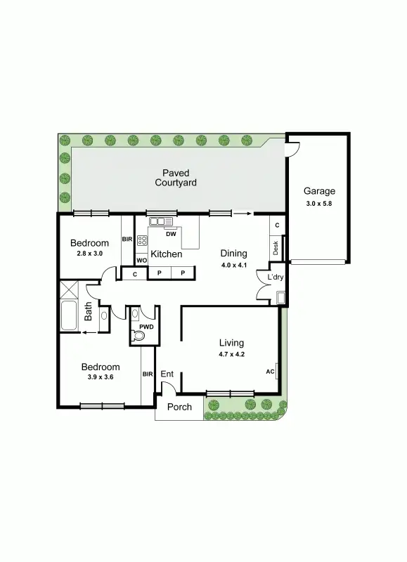 Floorplan of Homely unit listing, 2/23 St Huberts Road, Carnegie VIC 3163