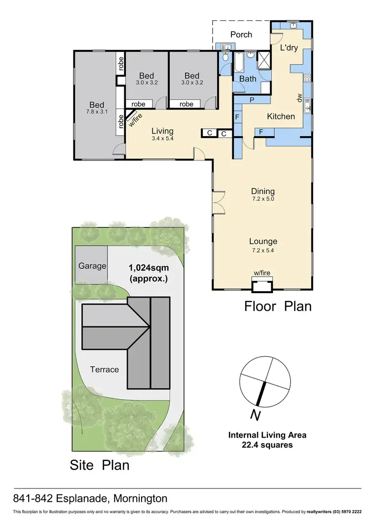 Floorplan of Homely house listing, 841 Esplanade, Mornington VIC 3931