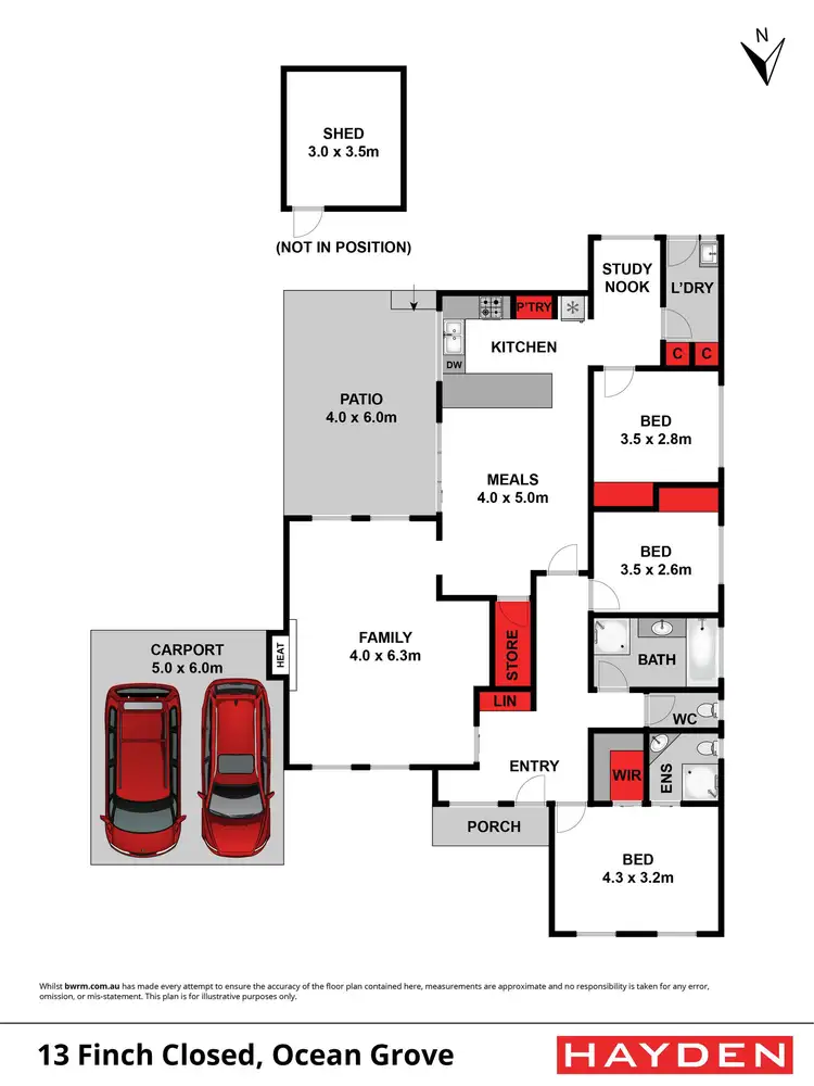Floorplan of Homely house listing, 13 Finch Close, Ocean Grove VIC 3226