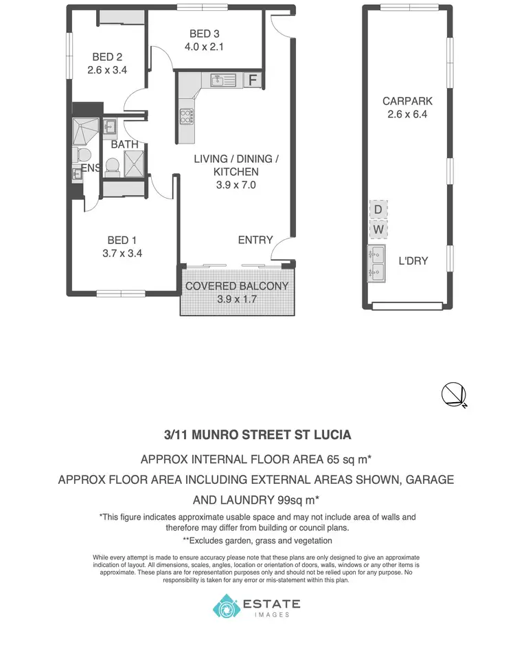 Floorplan of Homely unit listing, 3/11 Munro Street, St Lucia QLD 4067