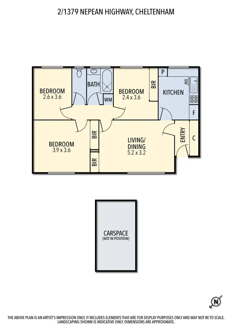 Floorplan of Homely unit listing, 2/1379 Nepean Highway, Cheltenham VIC 3192