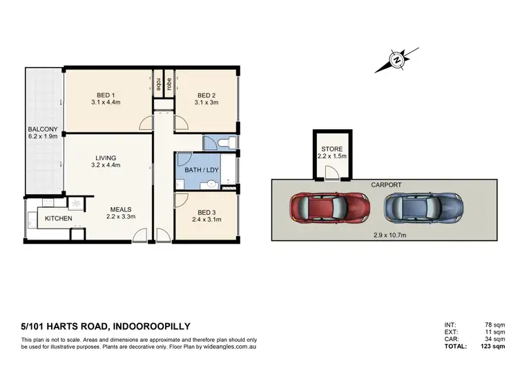 Floorplan of Homely unit listing, 5/101 Harts Road, Indooroopilly QLD 4068