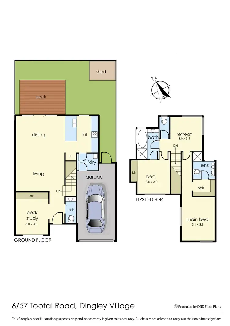 Floorplan of Homely townhouse listing, 6/57 Tootal Road, Dingley Village VIC 3172
