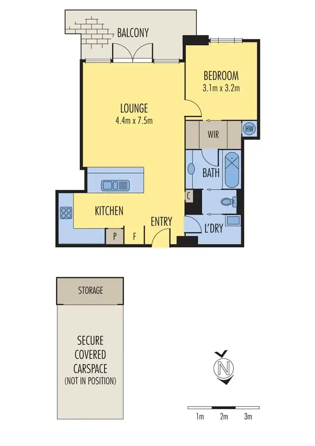 Floorplan of Homely apartment listing, 121/1 Queensberry Street, Carlton VIC 3053