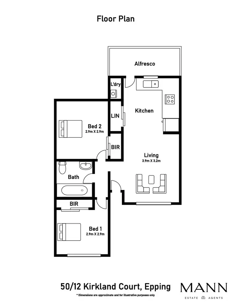 Floorplan of Homely unit listing, 50/12 Kirkland Court, Epping VIC 3076