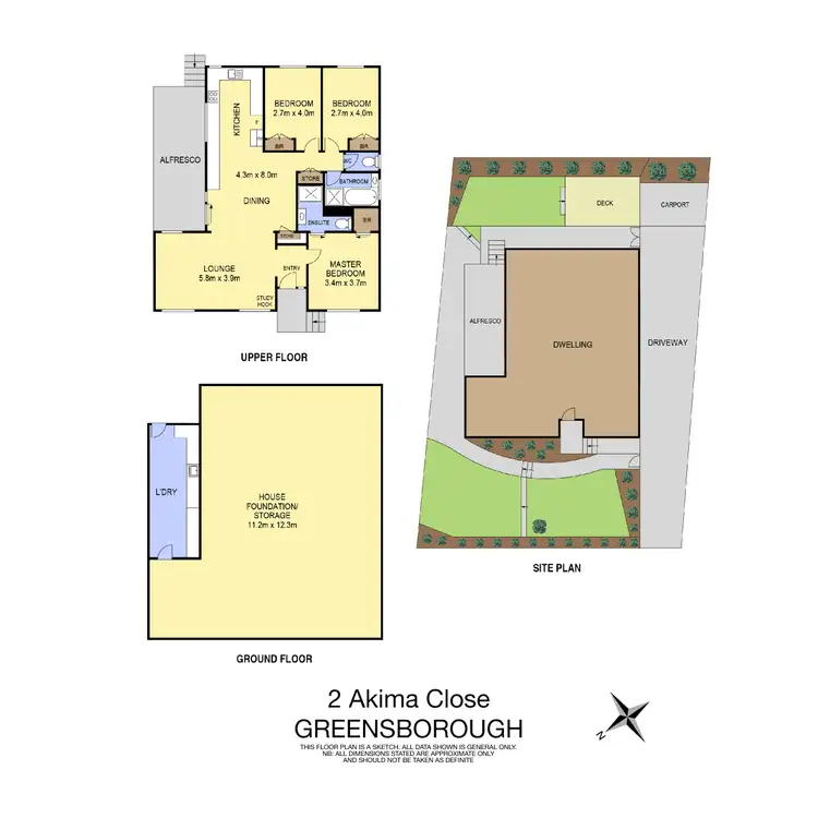 Floorplan of Homely house listing, 2 Akima Close, Greensborough VIC 3088