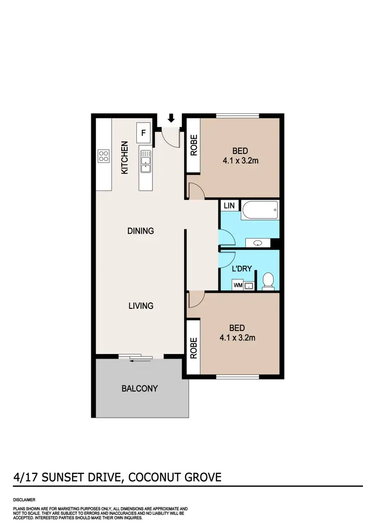Floorplan of Homely apartment listing, 4/17 Sunset Drive, Coconut Grove NT 810