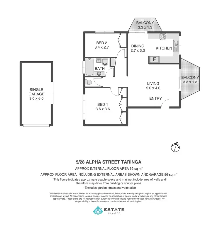 Floorplan of Homely unit listing, 5/28 Alpha Street, Taringa QLD 4068