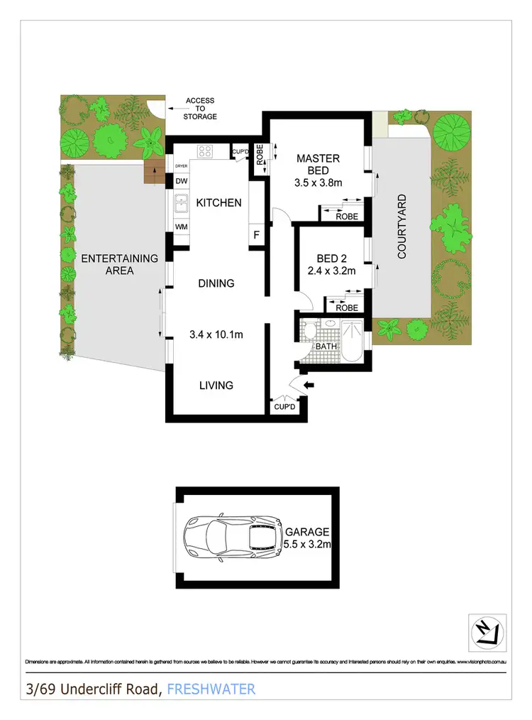 Floorplan of Homely apartment listing, 3/69 Undercliff Road, Freshwater NSW 2096