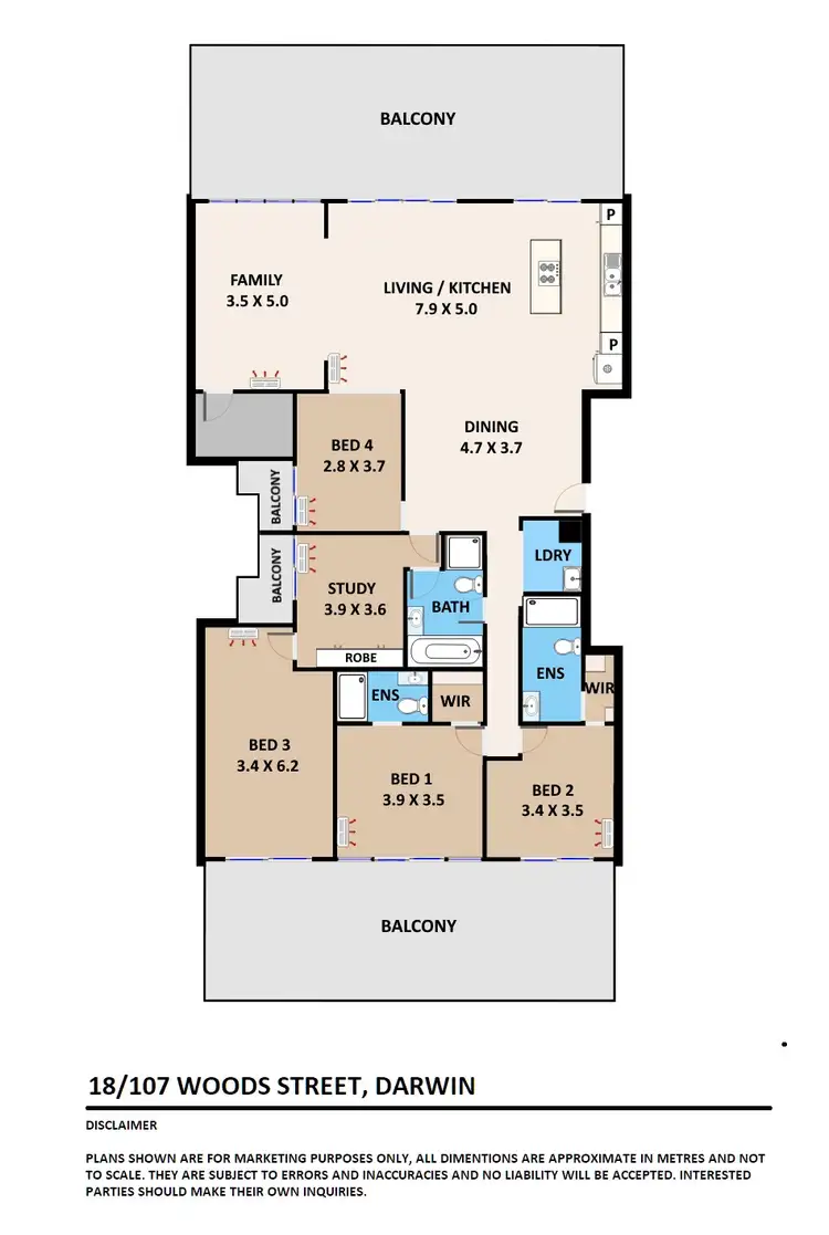 Floorplan of Homely apartment listing, 18/107 Woods Street, Darwin City NT 800