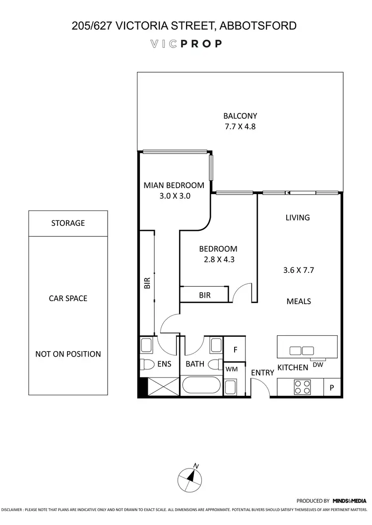 Floorplan of Homely apartment listing, 205/627 Victoria Street, Abbotsford VIC 3067
