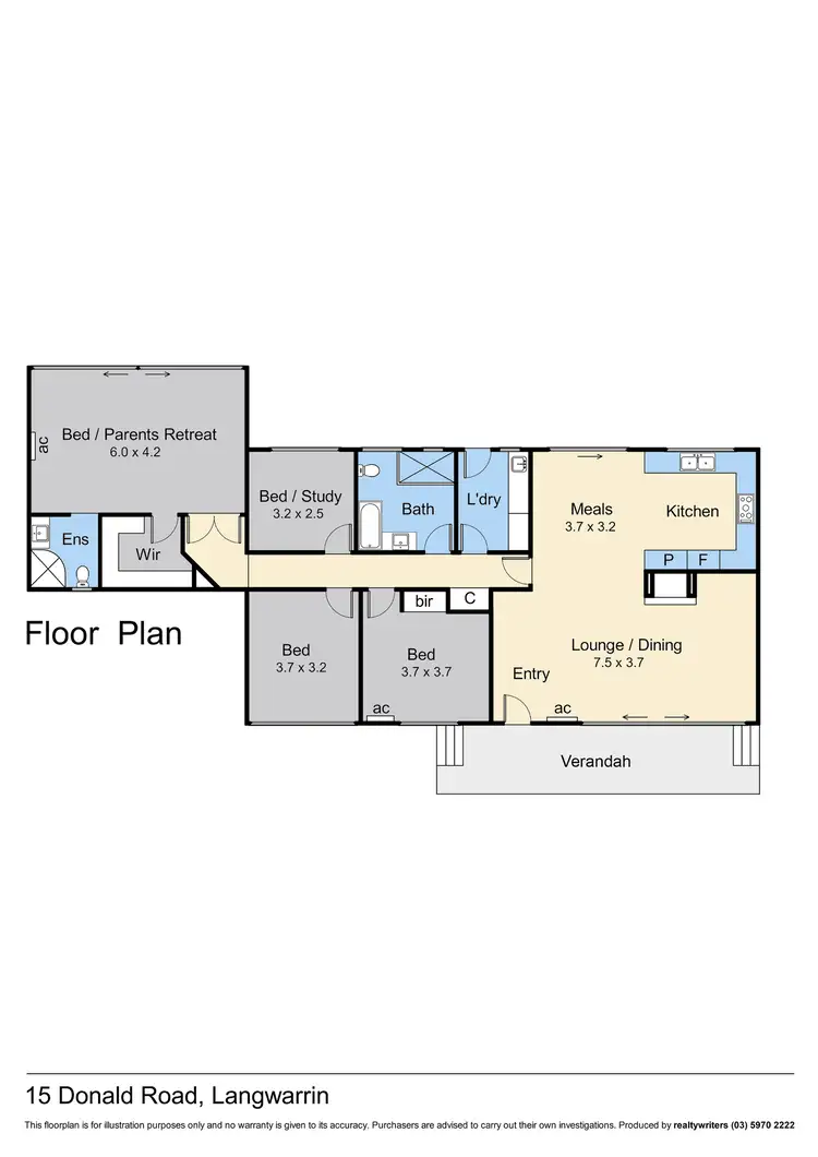 Floorplan of Homely rural property listing, 15 Donald Road, Langwarrin VIC 3910