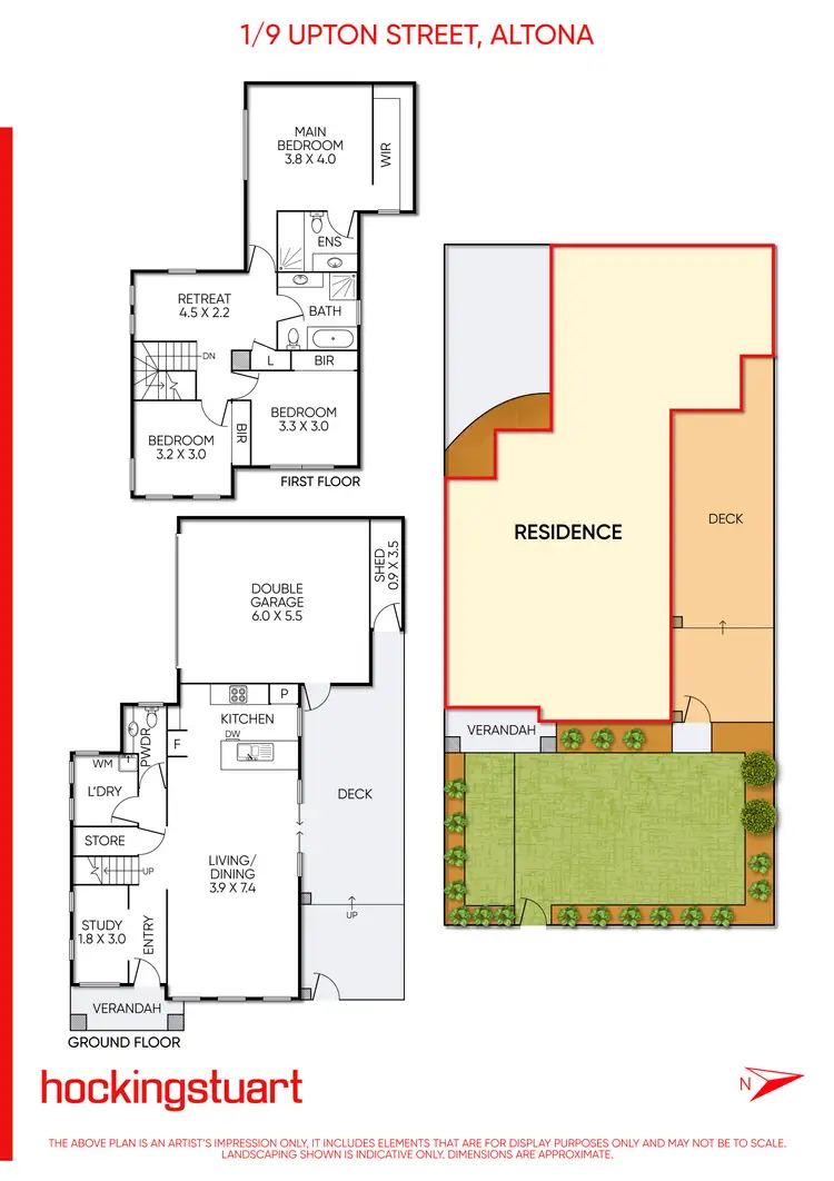Floorplan of Homely townhouse listing, 1/9 Upton Street, Altona VIC 3018