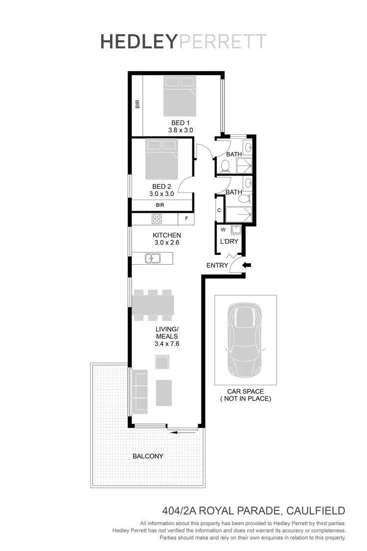 Floorplan of Homely apartment listing, 404/2A Royal Parade, Caulfield South VIC 3162