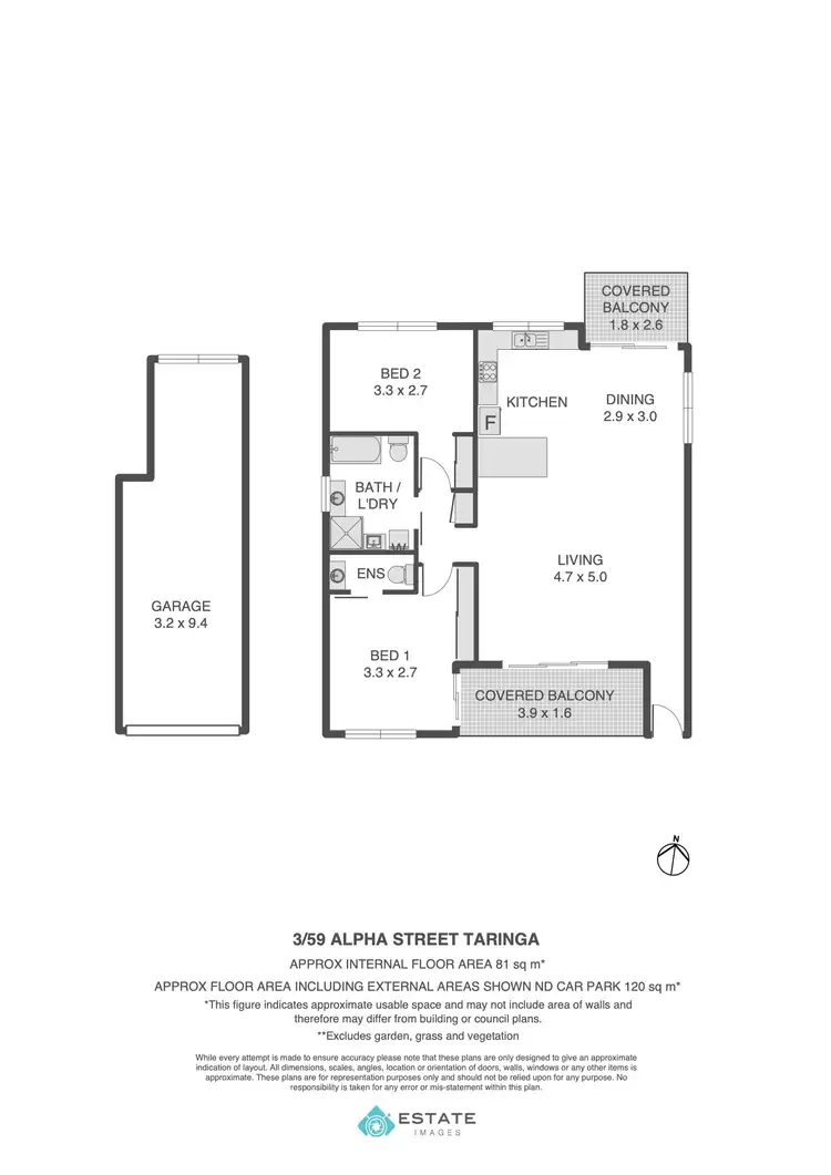 Floorplan of Homely unit listing, 3/59 Alpha Street, Taringa QLD 4068