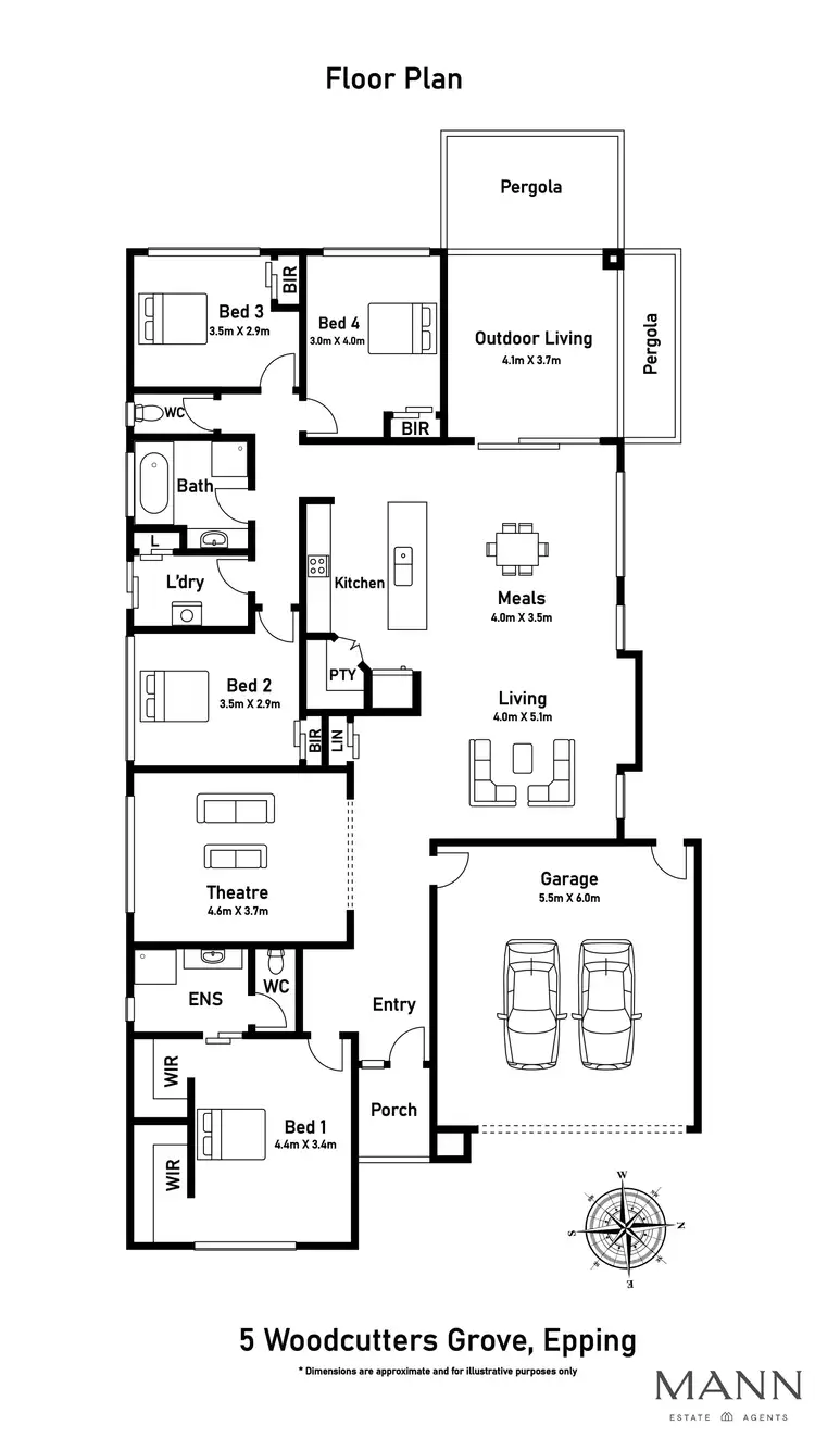 Floorplan of Homely house listing, 5 Woodcutters Grove, Epping VIC 3076