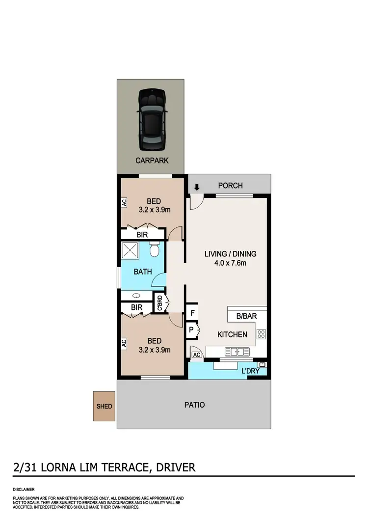 Floorplan of Homely unit listing, 2/31 Lorna Lim Terrace, Driver NT 830